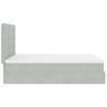 Ottoman Bed with Mattresses - Light Grey Velvet 140x200cm