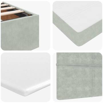 Ottoman Bed with Mattresses - Light Grey Velvet 140x200cm