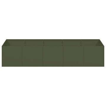 Stylish Olive Green Steel Planter - 200x80x40 cm | HipoMarket