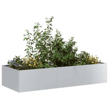 Stylish Galvanised Steel Planter 200x80x40 cm | Hipo Market