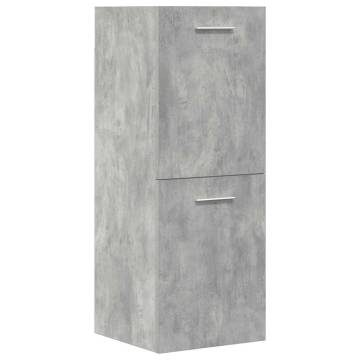 4 Piece Concrete Grey Bathroom Furniture Set - Stylish Storage