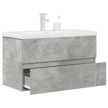 2 Piece Bathroom Furniture Set - Concrete Grey & Engineered Wood