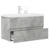  2 Piece Bathroom Furniture Set Concrete Grey Engineered Wood Colour concrete grey Size 80 x 38.5 x 45 cm Model with faucet Number of 1 