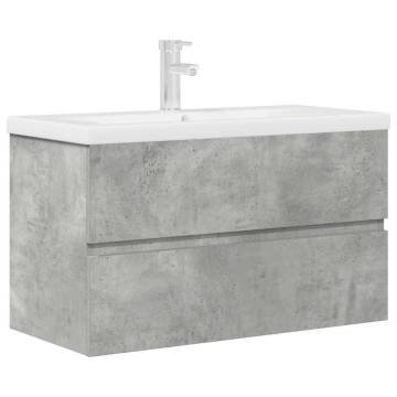 2 Piece Bathroom Furniture Set - Concrete Grey & Engineered Wood