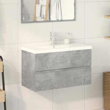 2 Piece Bathroom Furniture Set - Concrete Grey & Engineered Wood