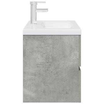 2 Piece Bathroom Furniture Set - Concrete Grey & Engineered Wood