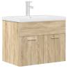 Stylish Bathroom Sink Cabinet with Basin & Faucet - Sonoma Oak