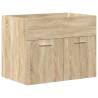 Stylish Bathroom Sink Cabinet with Basin & Faucet - Sonoma Oak