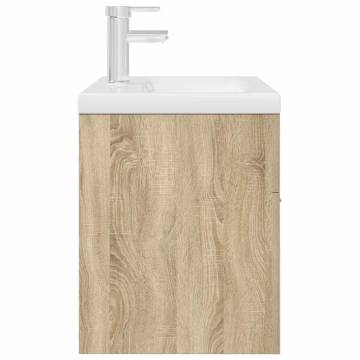 Stylish Bathroom Sink Cabinet with Basin & Faucet - Sonoma Oak