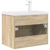 Stylish Bathroom Sink Cabinet with Basin & Faucet - Sonoma Oak