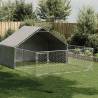  Outdoor Dog Kennel with Run 5x3x1.9 m Galvanised Steel Size 5 x 3 x 1.9 m 