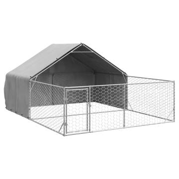 Outdoor Dog Kennel with Run - Galvanised Steel 5x3x1.9m