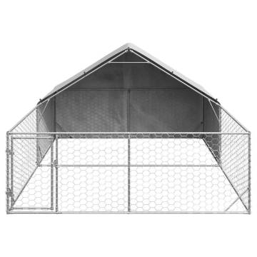 Outdoor Dog Kennel with Run - Galvanised Steel 5x3x1.9m