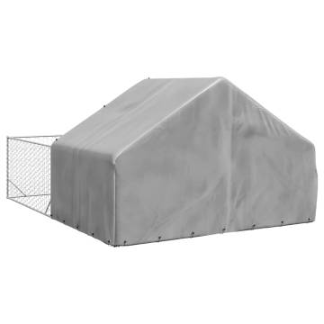 Outdoor Dog Kennel with Run - Galvanised Steel 5x3x1.9m