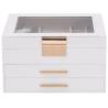 Elegant 3-Layer White Jewellery Box | Organize with Style