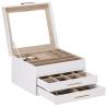 Elegant 3-Layer White Jewellery Box | Organize with Style