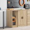 Garage Storage Cabinet Sonoma Oak - Solid Pinewood Organizer