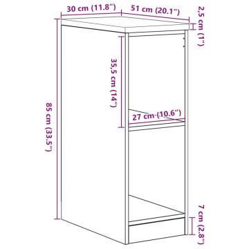 Garage Storage Cabinet Sonoma Oak - Solid Pinewood Organizer