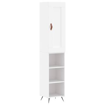 Stylish Highboard White 34.5x34x180 cm Engineered Wood