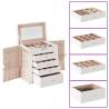 Jewellery Box 5-Layer with Mirror - Lockable White | HipoMarket