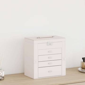 Jewellery Box 5-Layer with Mirror - Lockable White | HipoMarket