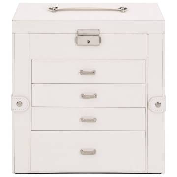 Jewellery Box 5-Layer with Mirror - Lockable White | HipoMarket