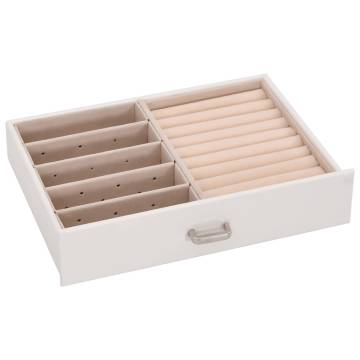 Jewellery Box 5-Layer with Mirror - Lockable White | HipoMarket