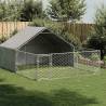  Outdoor Dog Kennel with Run 4x3x1.9 m Galvanised Steel Size 4 x 3 x 1.9 m 