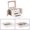  Jewellery Box 4-Layer with Mirror Lockable White 22.5x17.5x16.5 cm Colour white Size 4-layer 