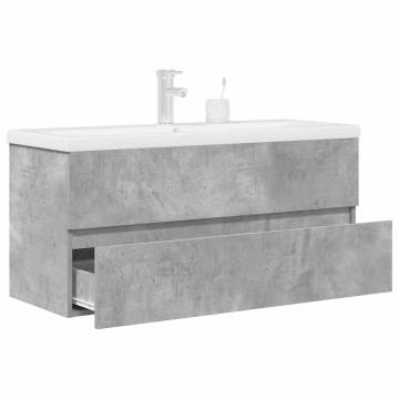 2 Piece Bathroom Furniture Set - Concrete Grey Wood | HipoMarket