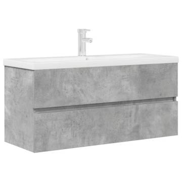 2 Piece Bathroom Furniture Set - Concrete Grey Wood | HipoMarket