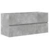 2 Piece Bathroom Furniture Set - Concrete Grey Wood | HipoMarket