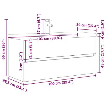 2 Piece Bathroom Furniture Set - Concrete Grey Wood | HipoMarket