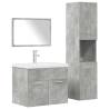  4 Piece Bathroom Furniture Set Concrete Grey Engineered Wood Colour concrete grey Size 60 x 38.5 x 46 cm Number of 1 Number of Pieces 4 