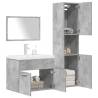 4 Piece Concrete Grey Bathroom Furniture Set | Hipomarket UK