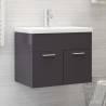  Sink Cabinet with Built-in Basin High Gloss Grey Engineered Wood Colour high gloss grey Size 60 x 38.5 x 46 cm Quantity in Package 1 Model with faucet 