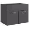 High Gloss Grey Sink Cabinet with Built-in Basin - Hipomarket