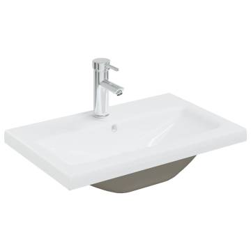 High Gloss Grey Sink Cabinet with Built-in Basin - Hipomarket