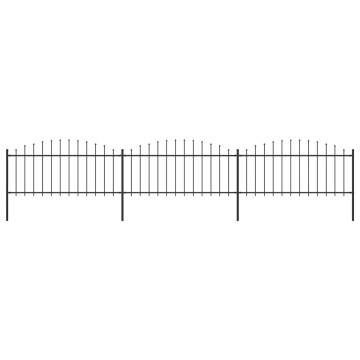 Premium Black Steel Garden Fence with Spear Top - 5.1m