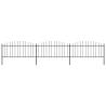  Garden Fence with Spear Top Steel (0.5-0.75)x5.1 m Black Quantity in Package 1 Length 5.1 m Height 50-75 cm 