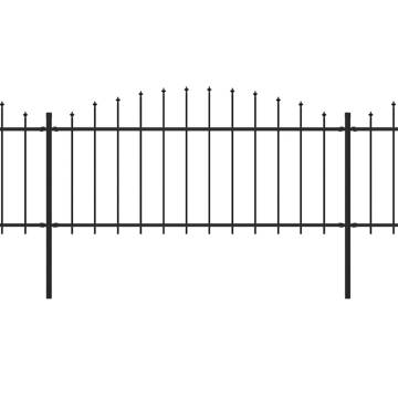 Premium Black Steel Garden Fence with Spear Top - 5.1m