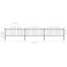 Premium Black Steel Garden Fence with Spear Top - 5.1m