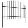 Premium Garden Fence with Spear Top Steel - 6.8m Black