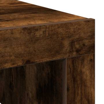 Coffee Table Smoked Oak - 100x100 cm - Engineered Wood | HipoMarket