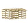 Stylish Pergolas with Roofs - 4 pcs Pinewood 100x90x100 cm