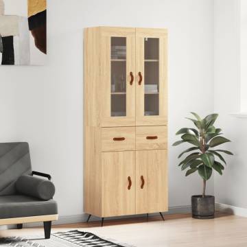 Elegant Highboard Sonoma Oak - 69.5x34x180 cm