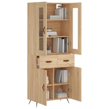 Elegant Highboard Sonoma Oak - 69.5x34x180 cm