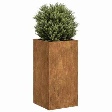 Planter Rusty 40x40x80 cm Weathering Steel - Stylish Outdoor Decor