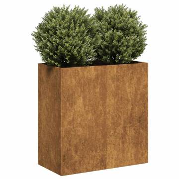 Planter Rusty 80x40x80 cm - Stylish Weathering Steel Planter