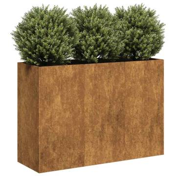 Stylish Rusty Planter - 120x40x80 cm Weathering Steel